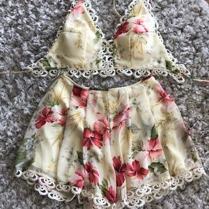 Fashion nova floral matching set